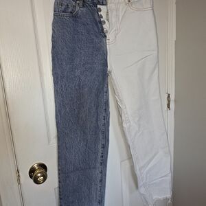 PacSun Blue and White Straight Leg Jeans